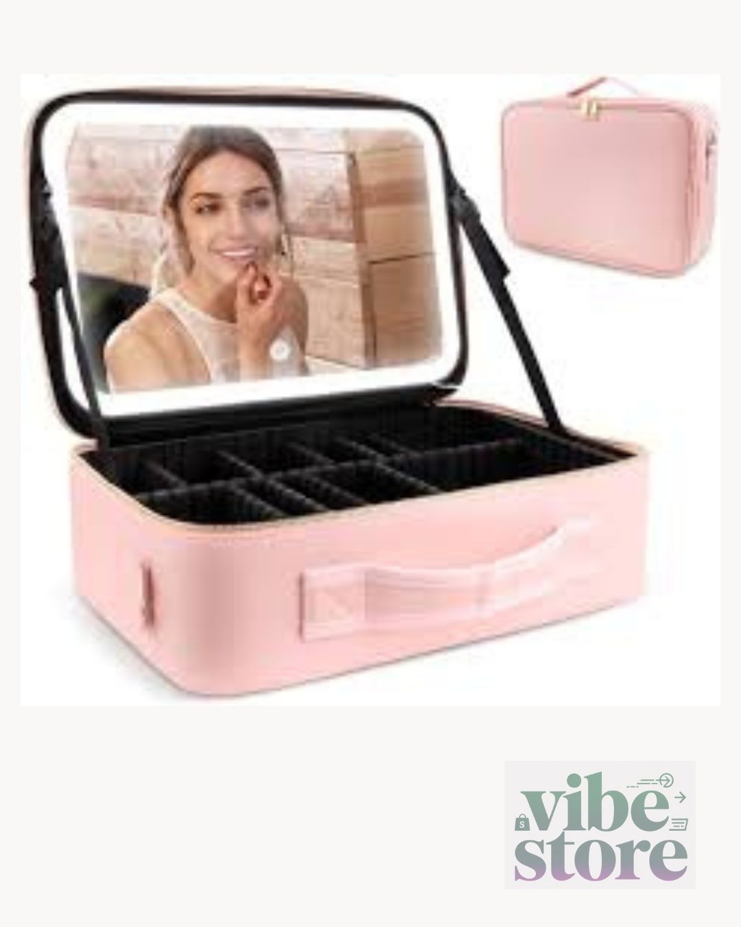 COSMETIQUERA CON ESPEJO LED