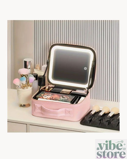 COSMETIQUERA CON ESPEJO LED